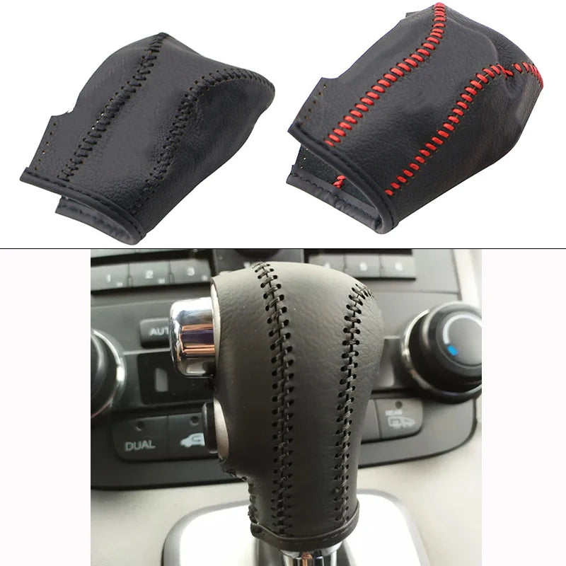 Copertura del Pomello del Cambio in Pelle Antiscivolo per Honda CR-V 2008-2014 Accessorio Interno per Cockpit a Guida Sinistra