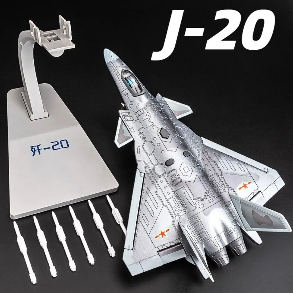 Diecast model bojnega letala z zvokom in svetlobo za MINI J-20