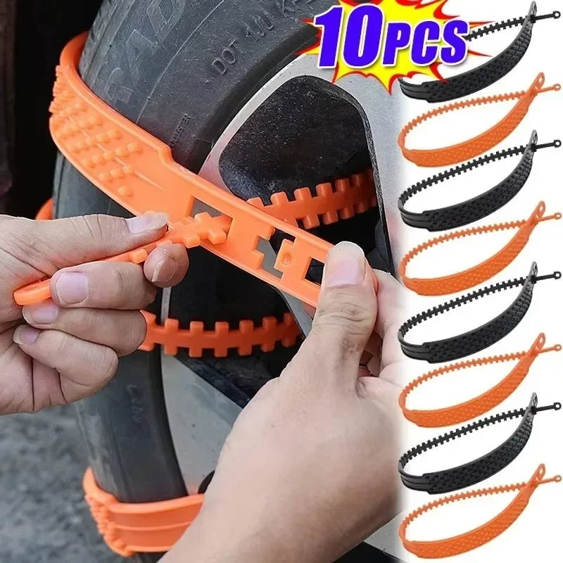 10-1Pcs Car Motorcycle Snow Chains &ndash; Reusable Anti Slip