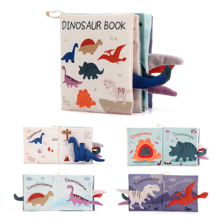 CoolPlay Dinosaur Soft Cloth Book &ndash; Engaging Sensory Experience for Babies Dinosaur
