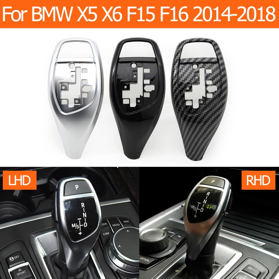 Gear Shift Knob Cover for BMW X5 X6 F15 F16 2014 to 2018 PC and ABS Material Interior Upgrade