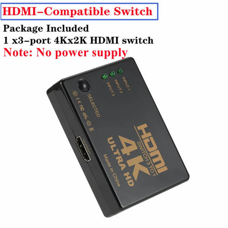 GRWIBEOU 4K 3x1 HDMI Switcher Adapter for Gaming and Multimedia Product A / <=0.5m / CHINA