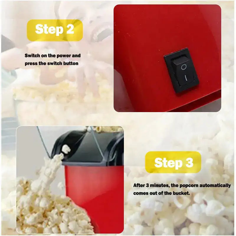 Mini Electric Popcorn Maker Fully Automatic Home Kitchen