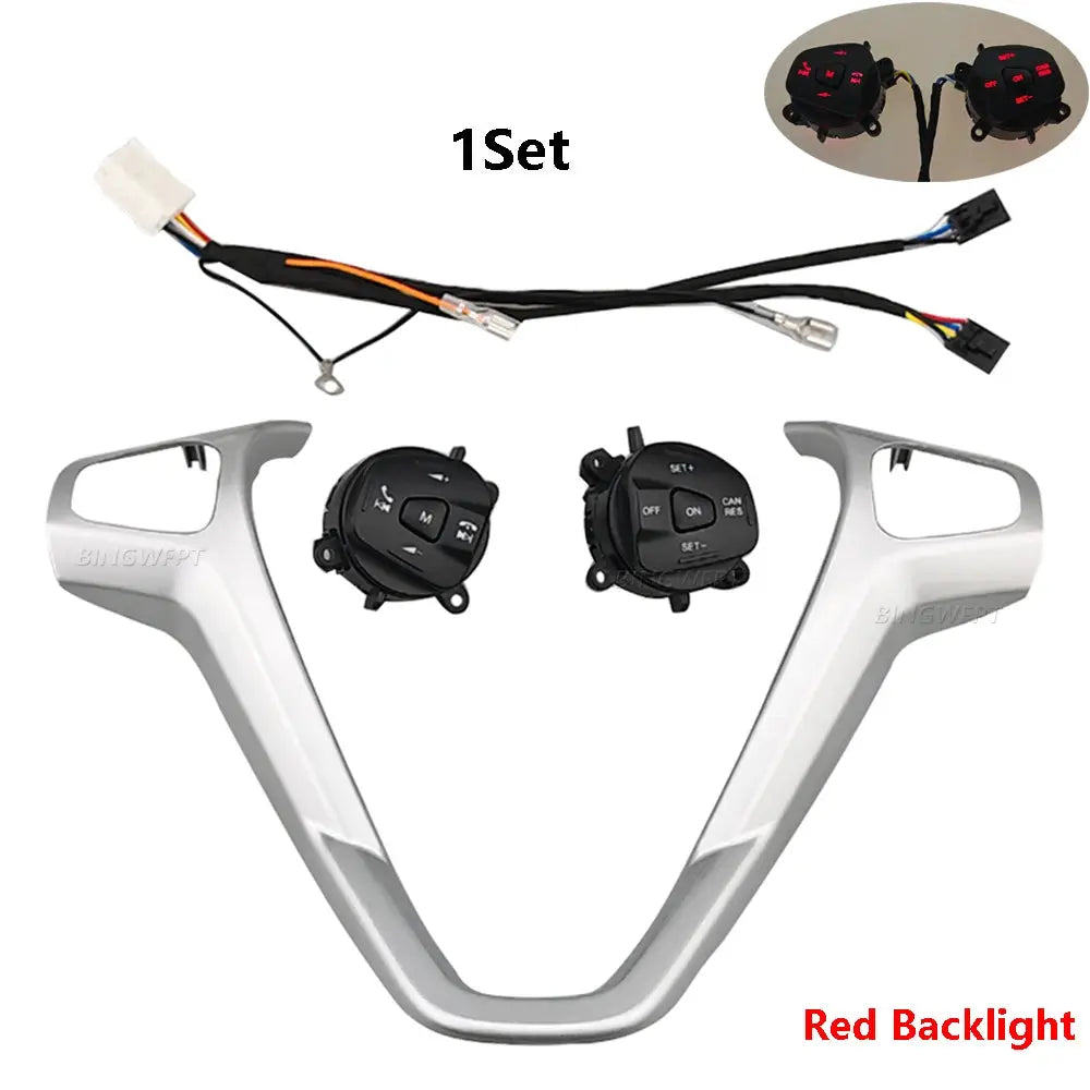 Multi-Function Steering Wheel Audio Cruise Control Switch Kit For Ford Fiesta MK7 MK8 Ecosport 2013-2015 Wth Backlight Button by InterCyprus Trading Ltd