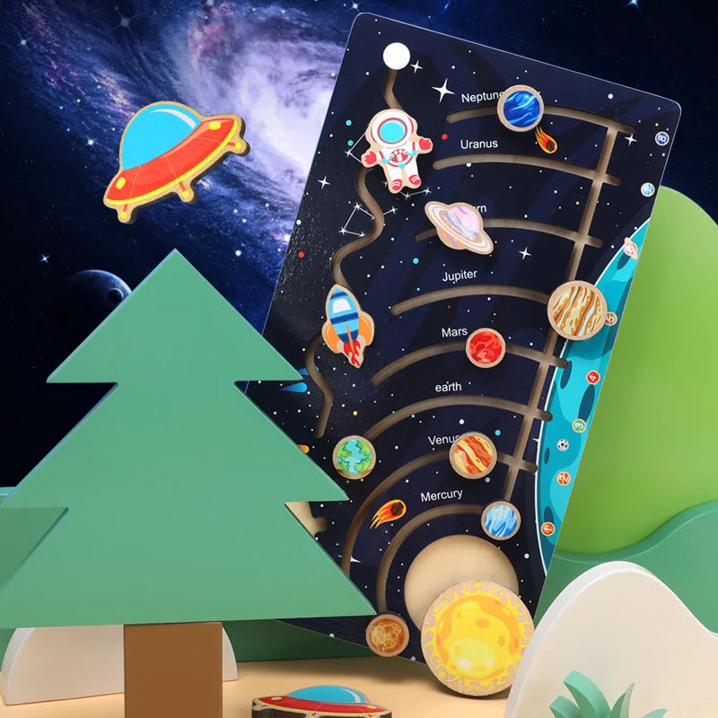 Wooden Solar System Puzzle &ndash; Educational Space Learning Toy