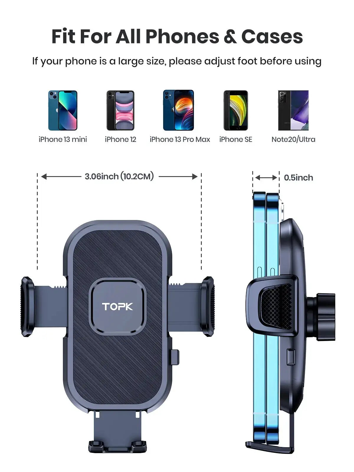TOPK Car Phone Holder Gravity Stand for iPhone Xiaomi Samsung Car Mobile Support for Dashboard Windshield Air Vent Phone Mount by InterCyprus Trading Ltd