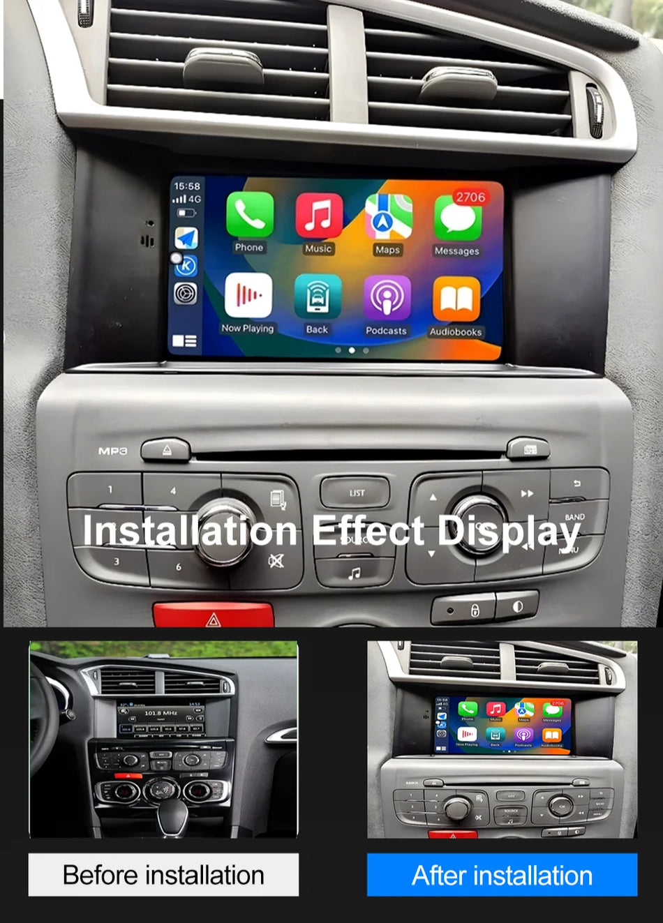 7-calowy zestaw multimedialny Android Auto Carplay do Citroena C4 C4L DS4 2011-2017