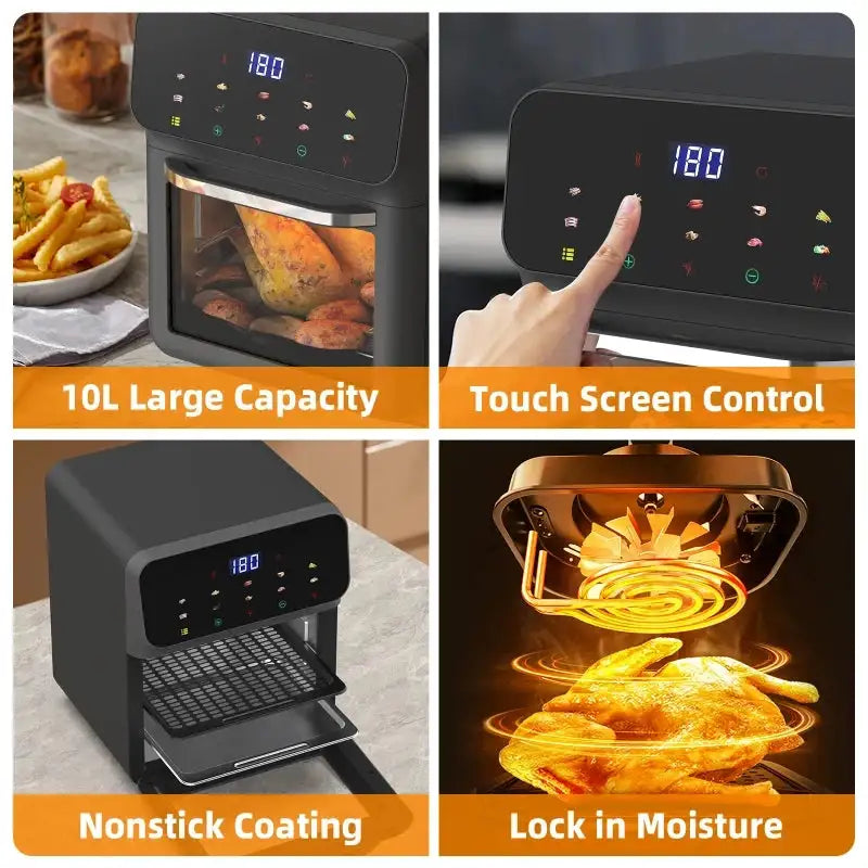 10L Large Capacity Oil Free Air Fryer Convection Oven