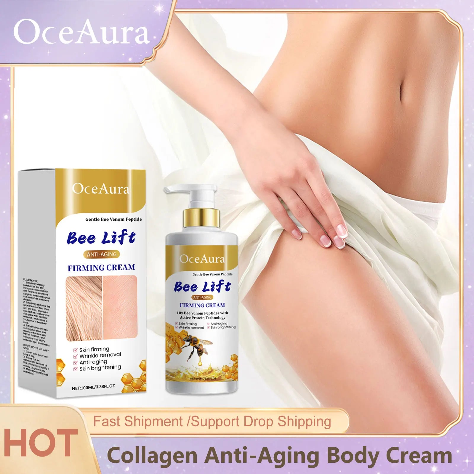 OceAura Collagen Anti-Aging Body Cream &ndash; Nourishing Wrinkle Removal