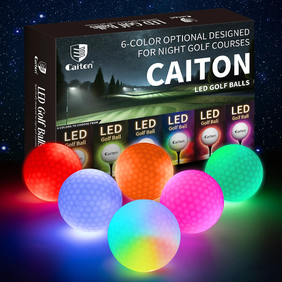 Комплект от 6 LED голф топки Caiton Night Glow с висока видимост
