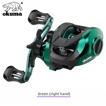 Okuma High-Speed Baitcast Reel 7.2:1 - Ultra Lightweight &amp; Durable Green right hand
