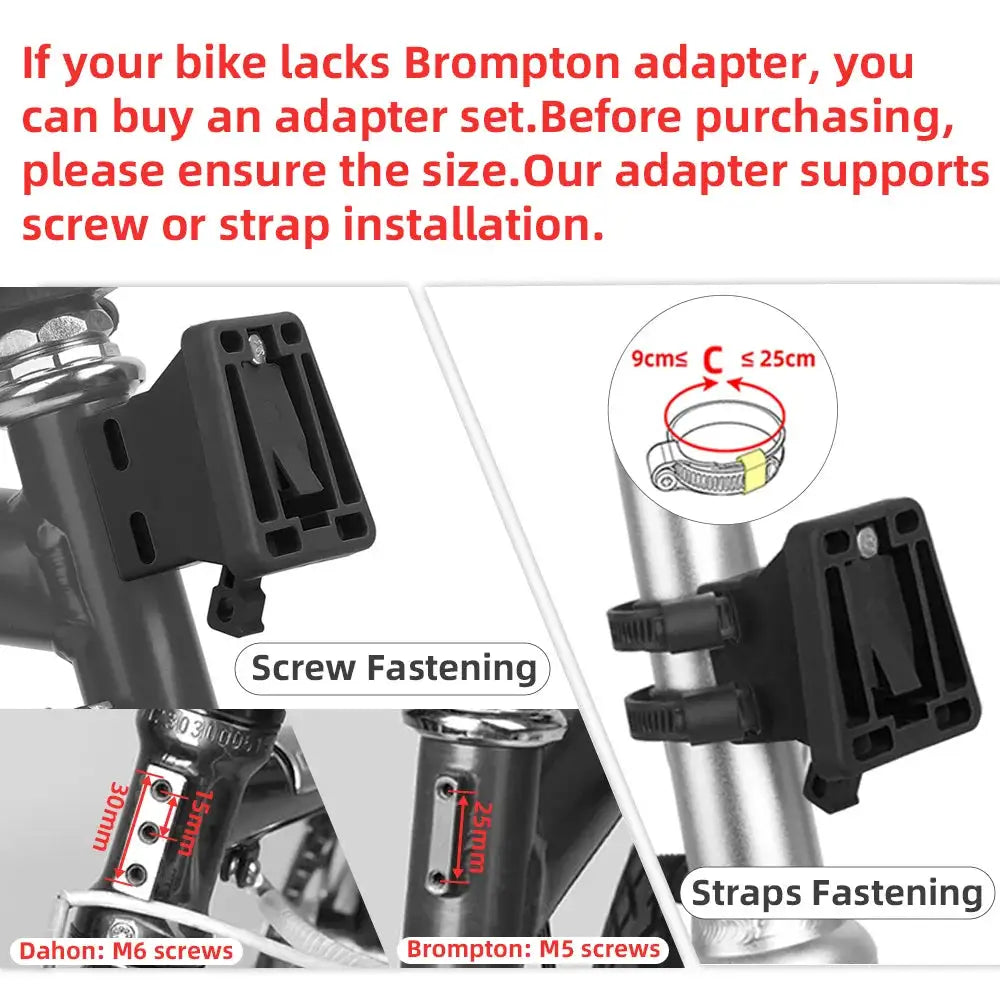 Rhinowalk Bike Front Basket Set With Free Adapter Block Bicycle Handlebar Storage Bag for Brompton Dahon Folding Bike Urban by InterCyprus Trading Ltd