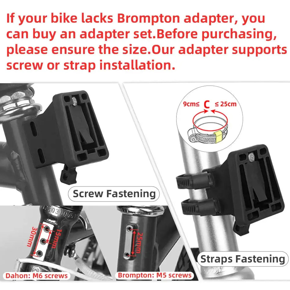 Rhinowalk Bike Front Basket Set With Free Adapter Block Bicycle Handlebar Storage Bag for Brompton Dahon Folding Bike Urban by InterCyprus Trading Ltd