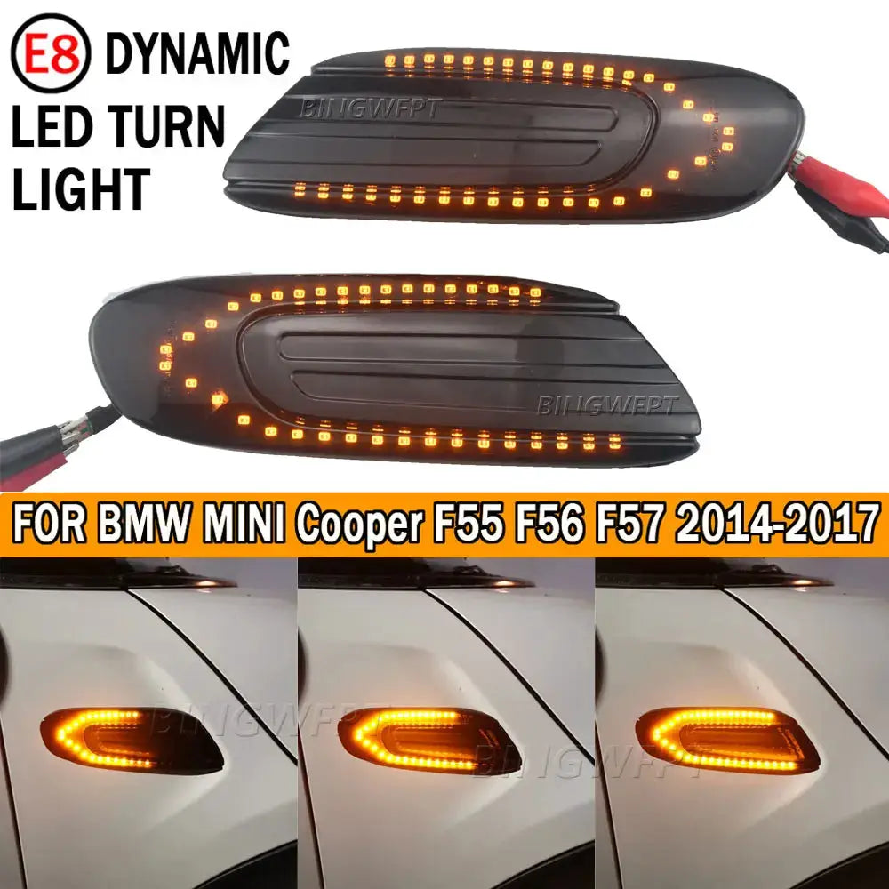 2pcs For Mini Cooper One F55 F56 F57 Dynamic Sequential LED Fender Marker Light Side Marker Lamp Indicator Turn Signal Light by InterCyprus Trading Ltd