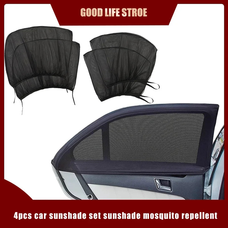 Universal 4-Piece Car Window Mosquito Net Sunshade Default Title