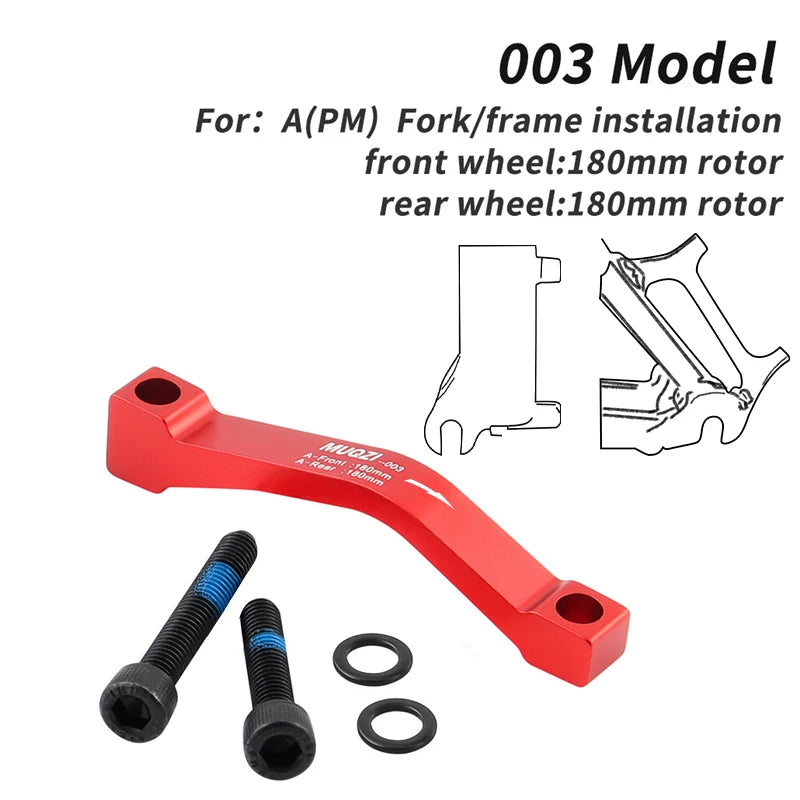 MUQZI Disc Brake Caliper Mount Adapter &ndash; Versatile Compatibility With Multiple Rotor Sizes 003 180-180 Red