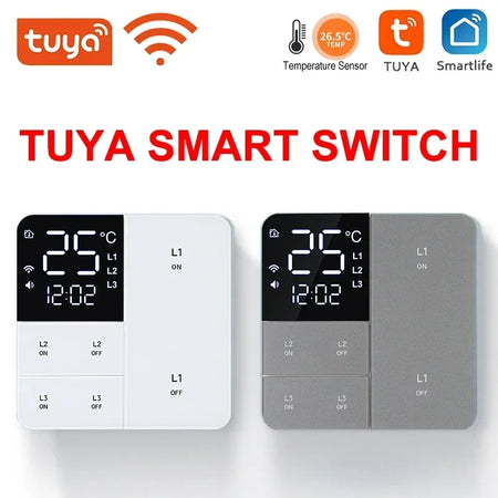 Tuya Smart Wifi Switch &ndash; Temp Time Display 100-250V 1G2G3G