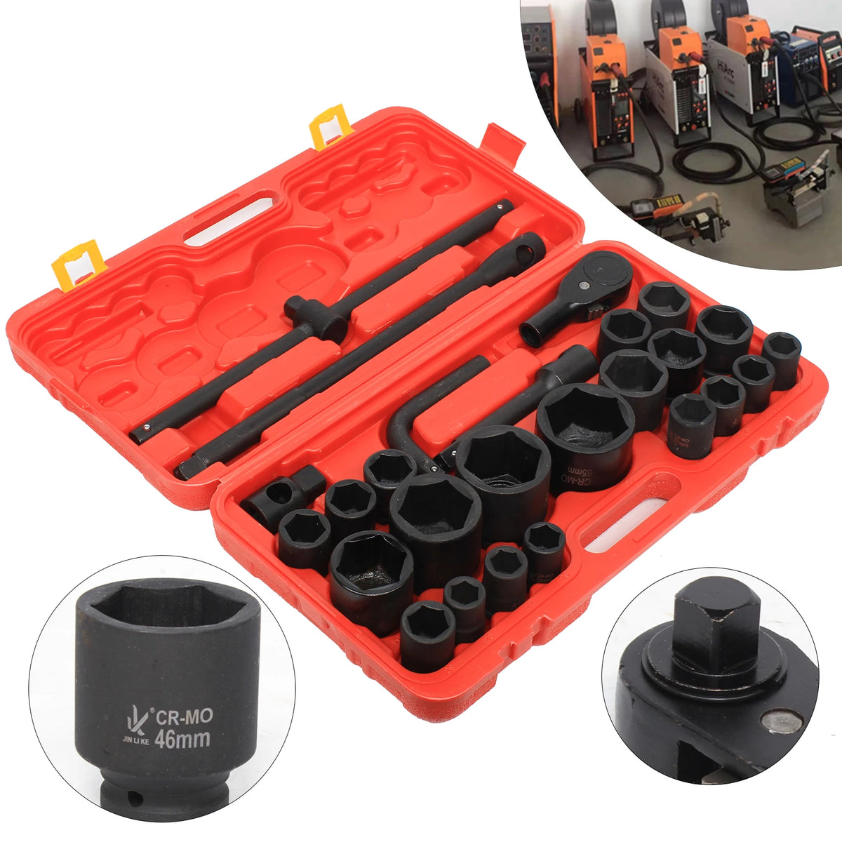 Professional Socket Wrench Set, 17 PCS 3/4