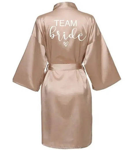 Elegant Team Bride Satin Robe for Weddings