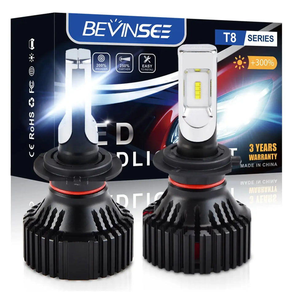 Bevinsee H7 LED Koplampen 6000K Universele Pasvorm 12V