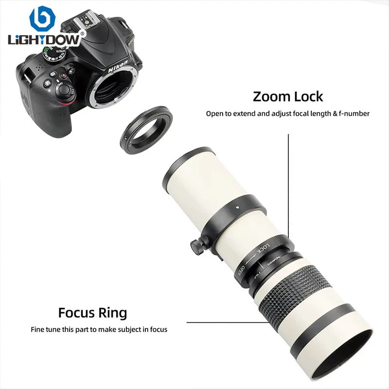 Lightdow 420-800mm f/8.3-16 &ndash; Versatile Telephoto Zoom Lens for Multiple Camera Mounts