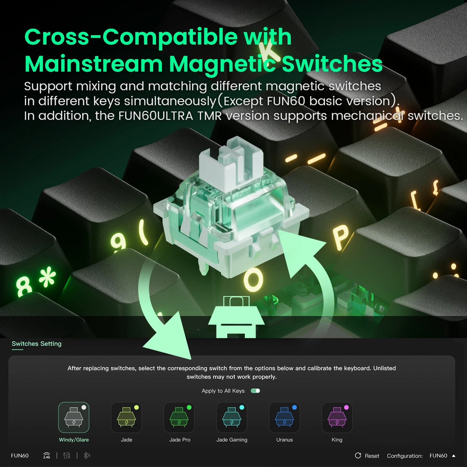 Akko MonsGeek FUN60 Ultra Mechanical Gaming Keyboard &ndash; Rapid 8K Trigger with Magnetic Switch