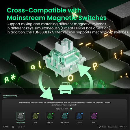 Akko MonsGeek FUN60 Ultra Mechanical Gaming Keyboard &ndash; Rapid 8K Trigger with Magnetic Switch