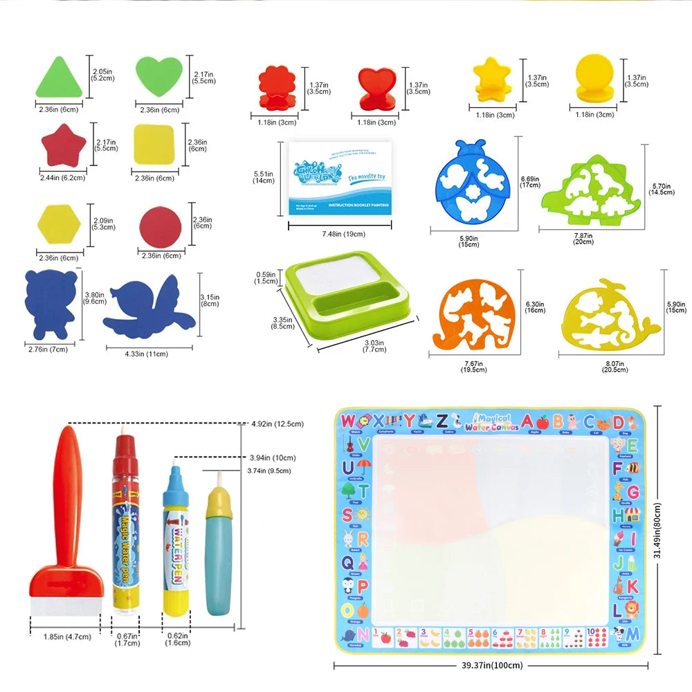 Coolplay Water Doodle Mat &ndash; Reusable Magic Pens for Creative Learning