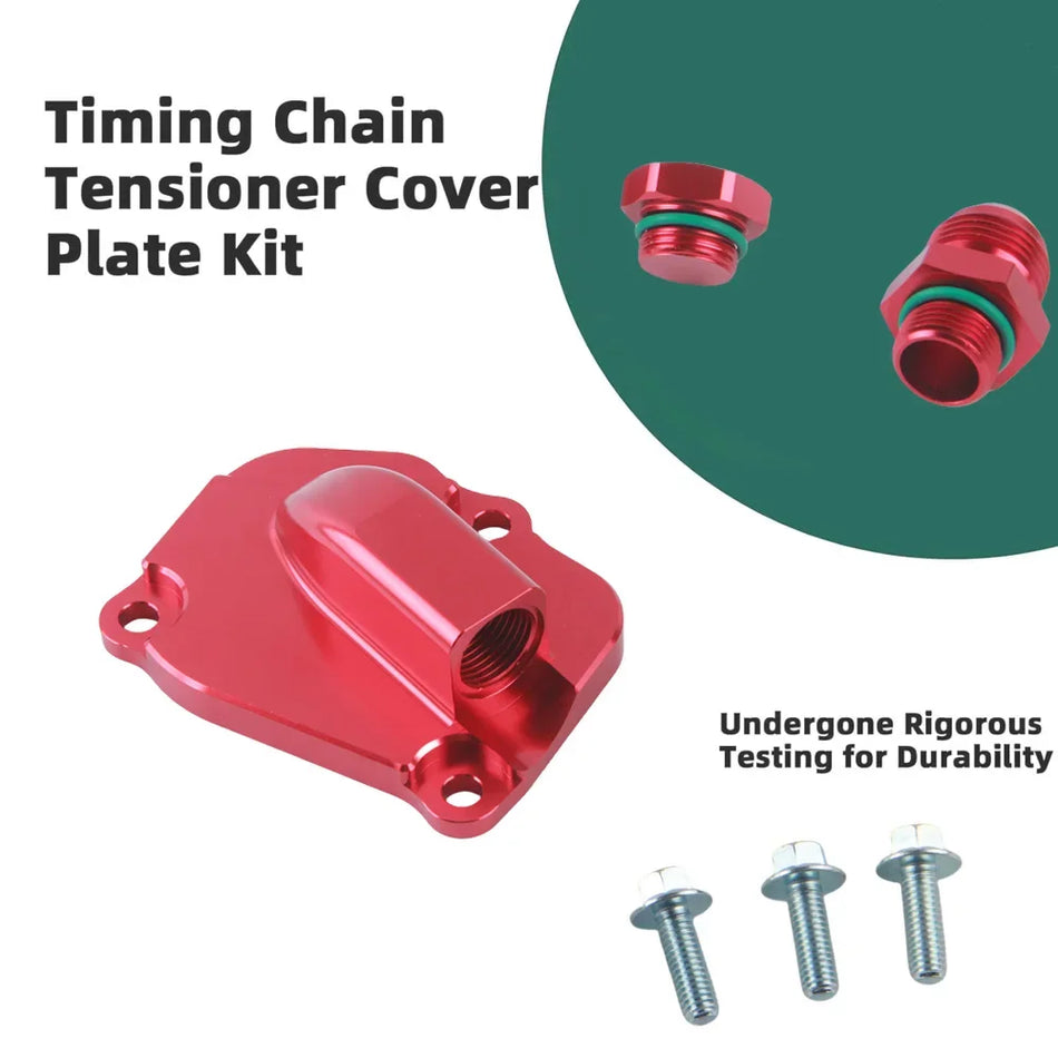 Oil Return Chain Tensioner Cover Plate for Honda K20 K24 Turbo Drain Sidewinder