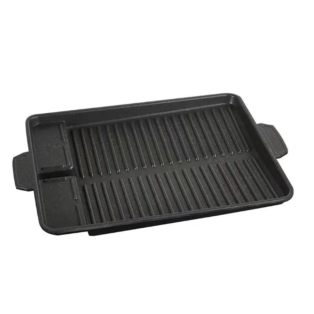 Portable Non-Stick BBQ Grill Pan 32x26cm for Korean Barbecue BBQ Grill Pan