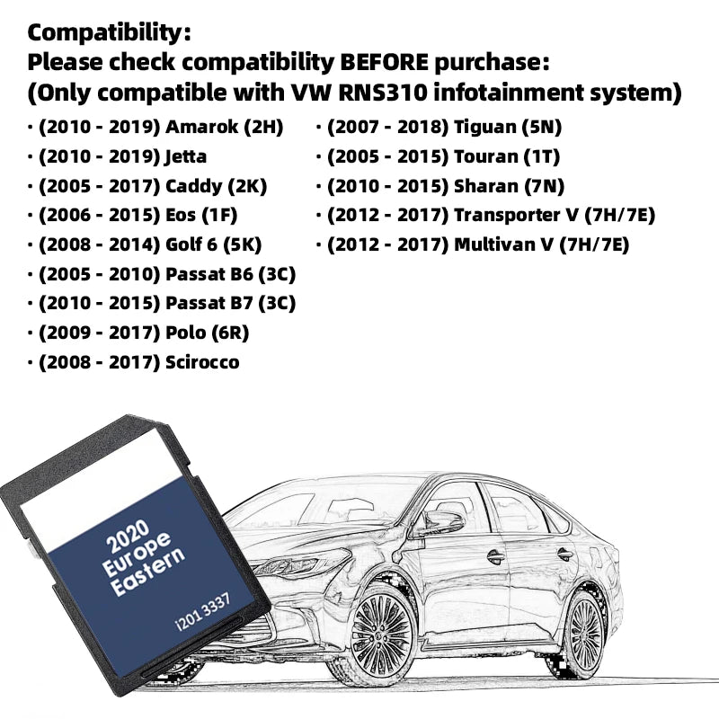 RNS310 East Europa OST 16GB SD Card &ndash; East Europa Map