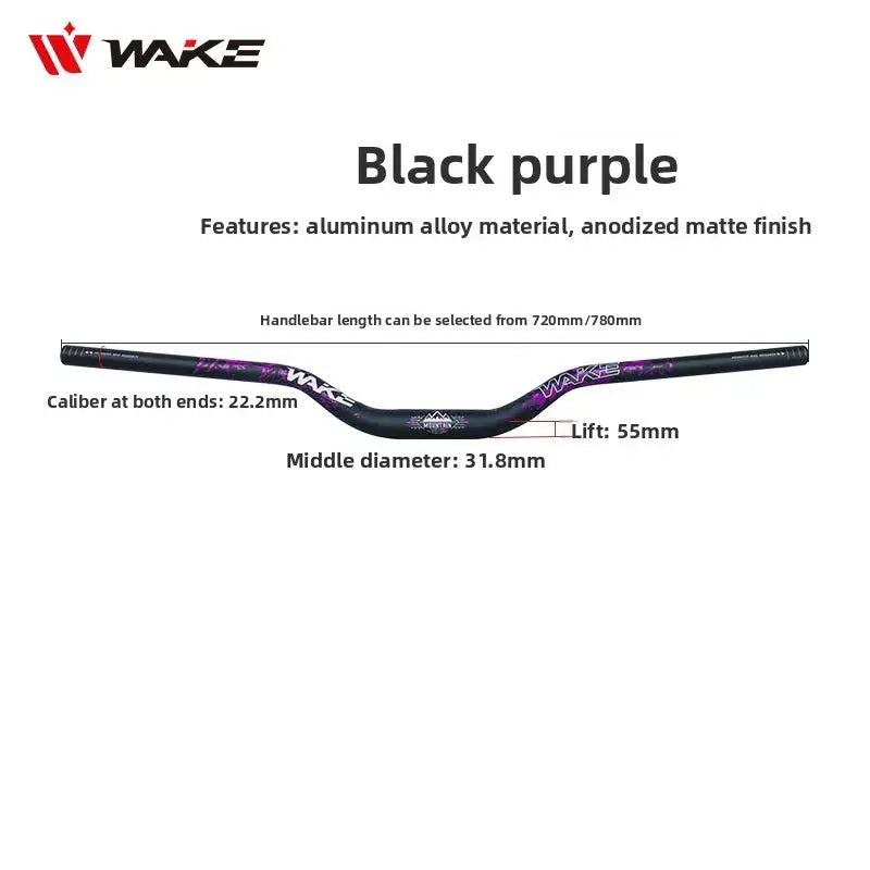 WAKE 55mm Riser Bike Handleabr MTB Bike Handle Bar 720/780mm Bicycle Riser Bar Aluminum Alloy Bicycle Handlebar for DownHill by InterCyprus Trading Ltd