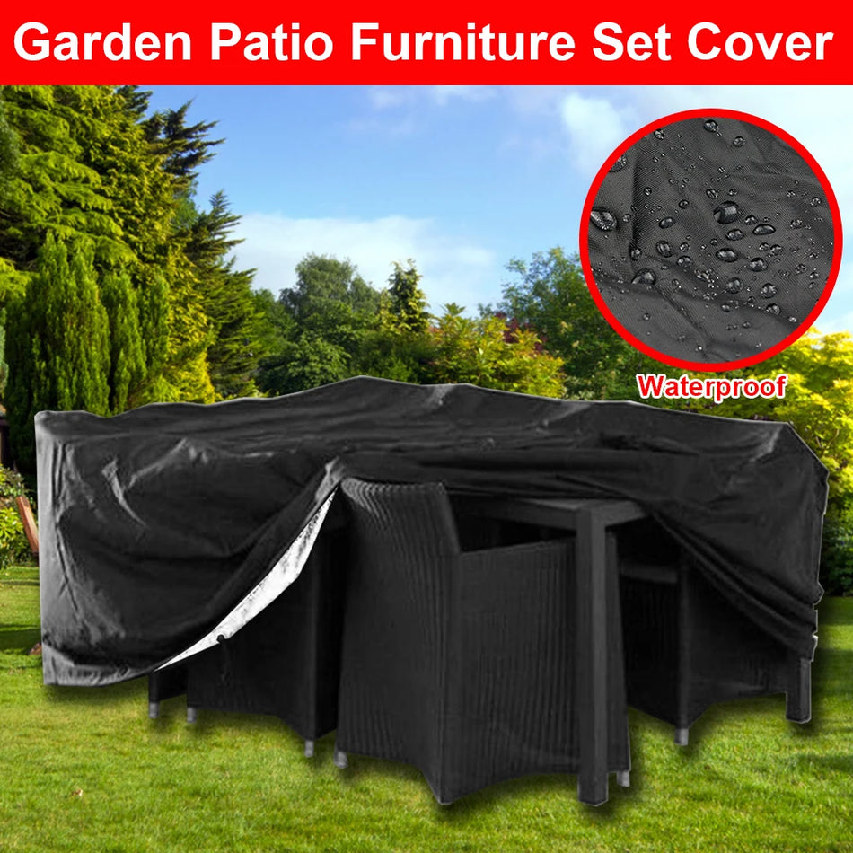 Copertura Impermeabile per Tavolo e Sedia da Giardino Esterno in Poliestere 190T