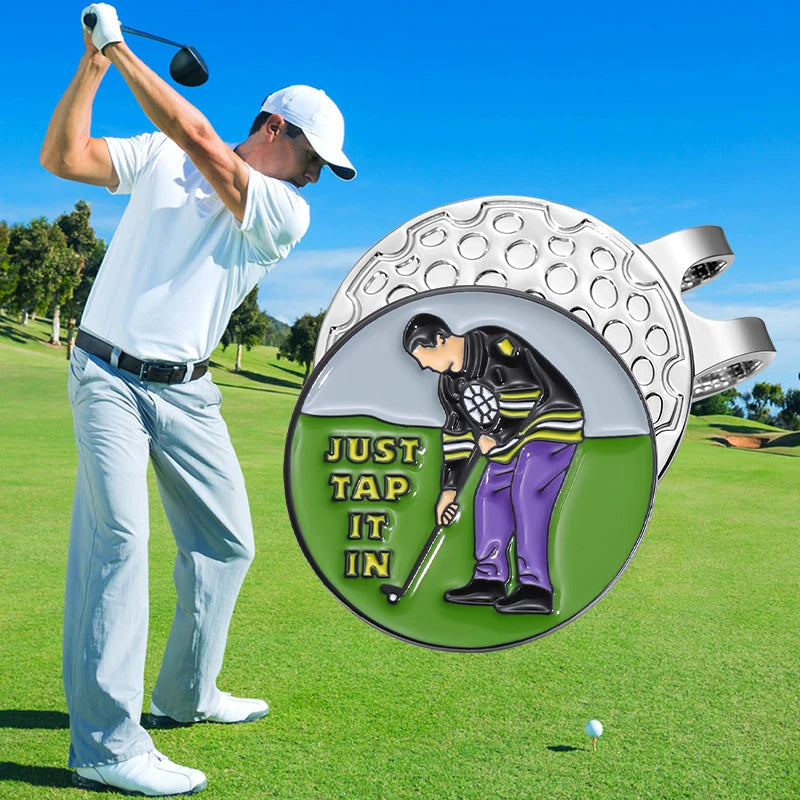 Divertente marcatore per palline da golf a cartone animato con clip magnetica in metallo per cappello
