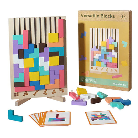 Early Childhood 3D Wooden Puzzle &ndash; Enhances Logic and Cognitive Skills versatile blocks