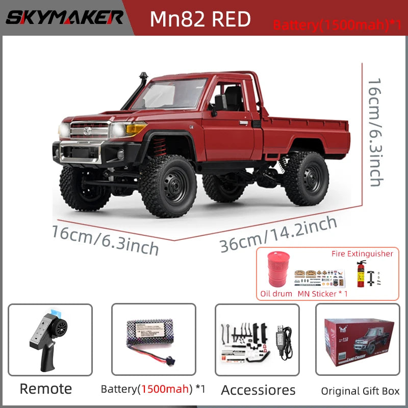 1:12 RC Car Skymaker MN82 Retro LC79 4WD RTR Truck Mn82-R-1B1500-S-F-O