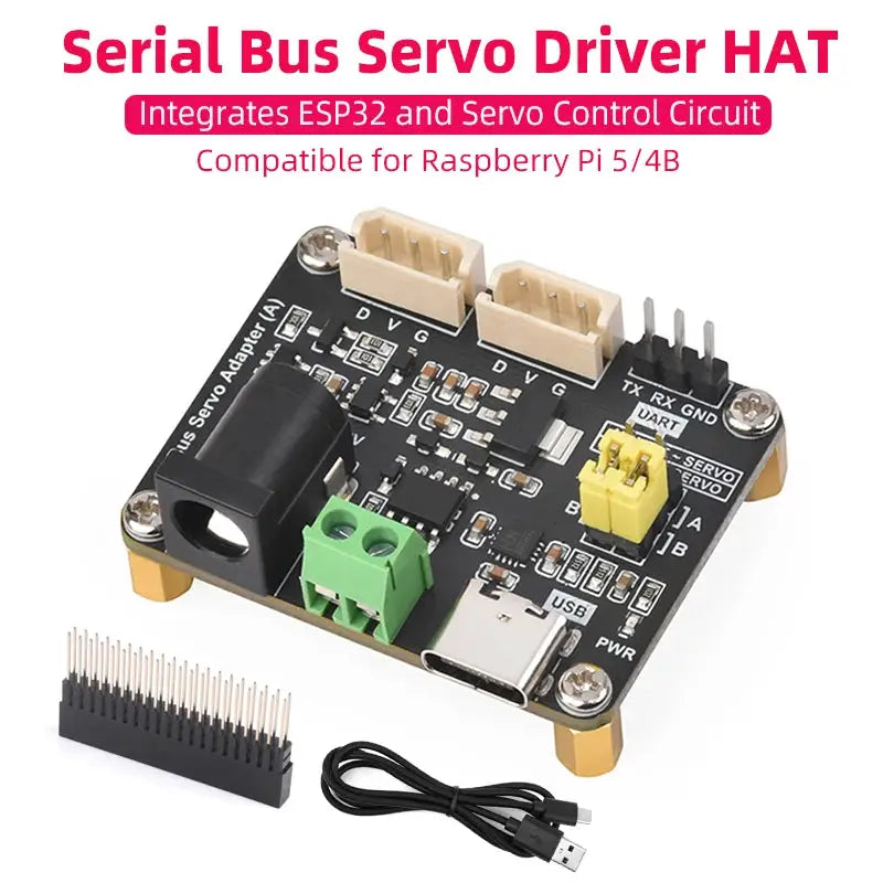 Serial Bus Servo Driver HAT Integrates ESP32 Servo Control Circuit for ...