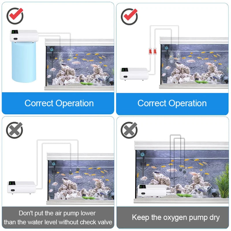 Aquarium Oxygen Pump USB Battery - Portable 6000mAh