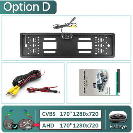 AHD 1080P 170 Degree Car Backup Camera For EU License Plate by InterCyprus Trading Ltd
