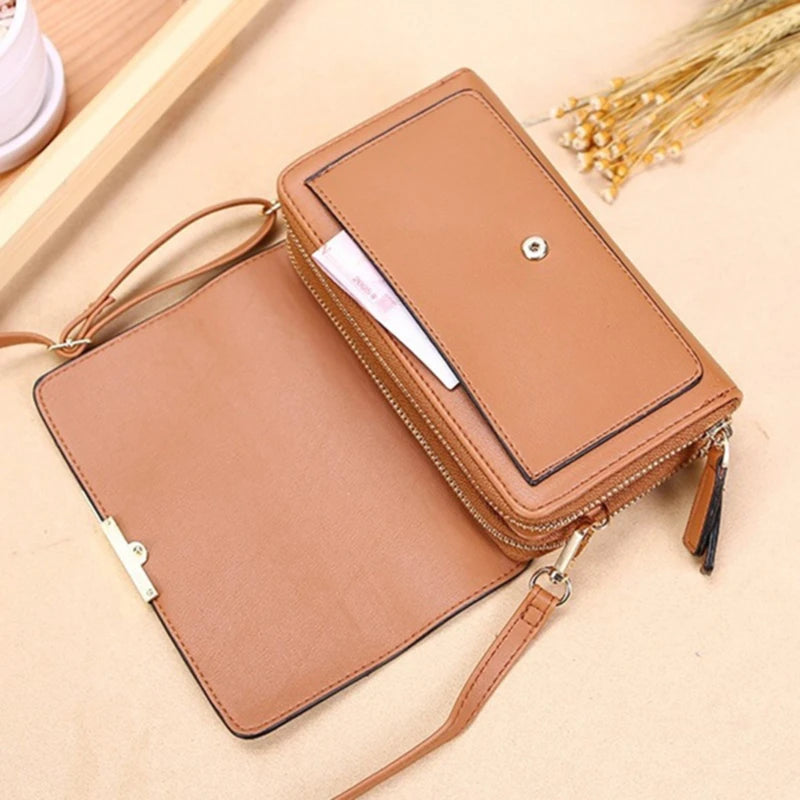 Women's Large Capacity Casual PU Wallet - Multi Card Shoulder Bag