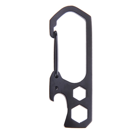 Carabiner Keychain Hook Outdoor Stainless Steel Carabiner Cap Lifter Hex Driver Bottle Opener Keychain Ring Climbing Accessorie Silver 1 / CN (Origin)