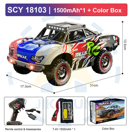 SCY 18103 4WD RC Car - High Speed Off Road Performance Blue-Red Color Box