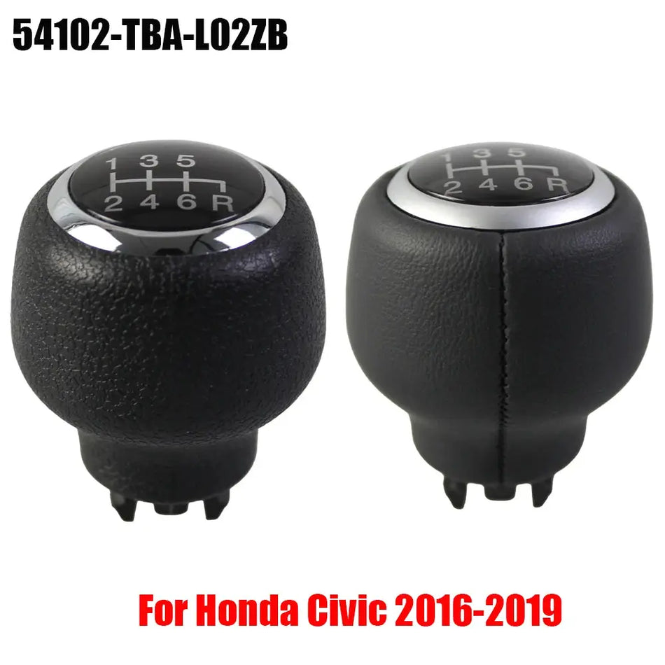 Black 6-Speed Gear Shift Knob for Honda Civic 2016-2019 by InterCyprus Trading Ltd