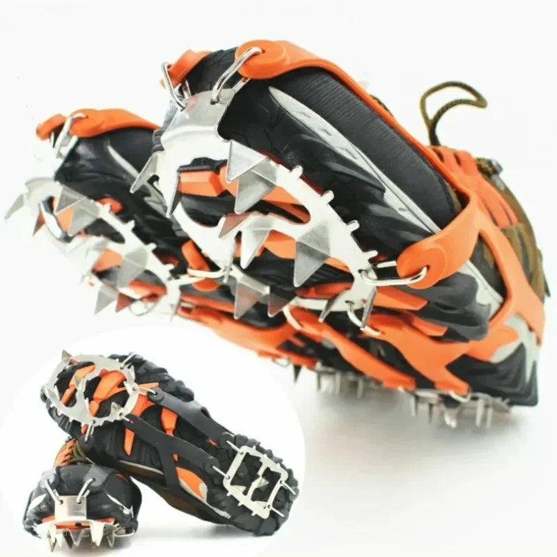 Professional Climbing Crampons with 18 Steel Teeth for Ultimate Ice Grip