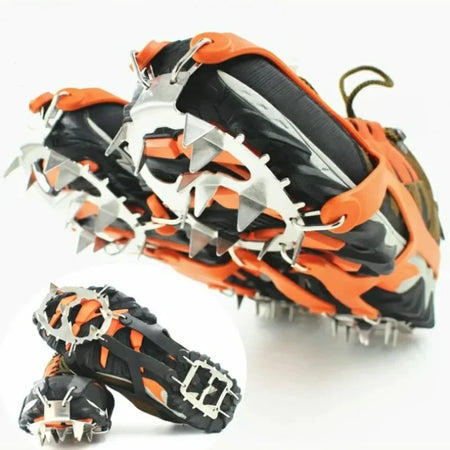 Professional Climbing Crampons with 18 Steel Teeth for Ultimate Ice Grip
