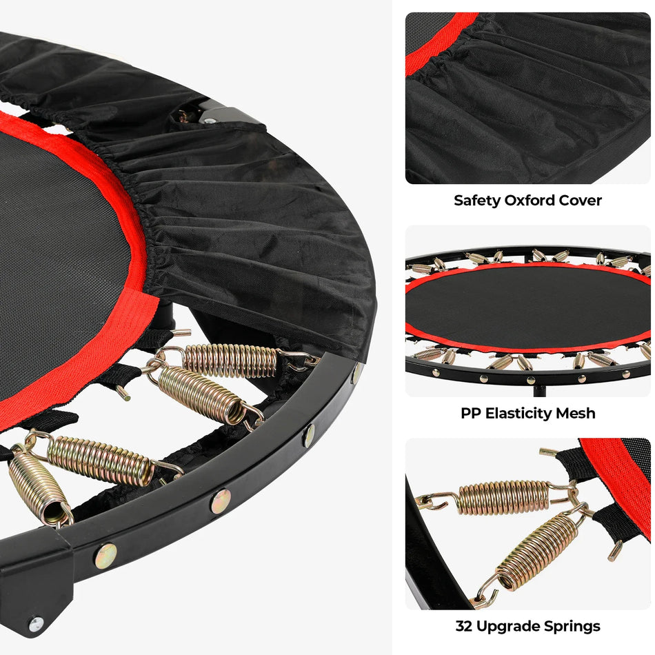 101cm Składany Mini Trampolina z Regulowanym Uchwytem 150 Kg