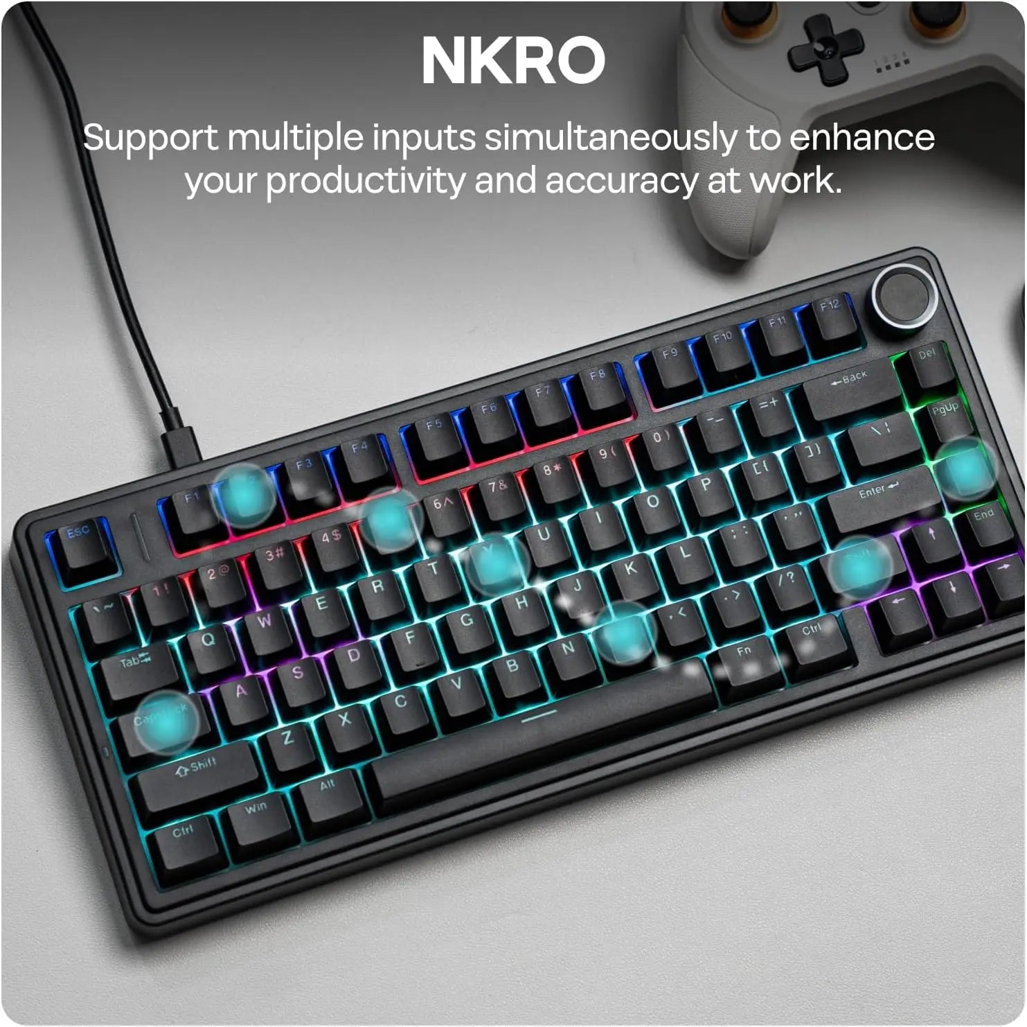 Aula F75 Wired Gaming Keyboard &ndash; RGB Backlight With Knob