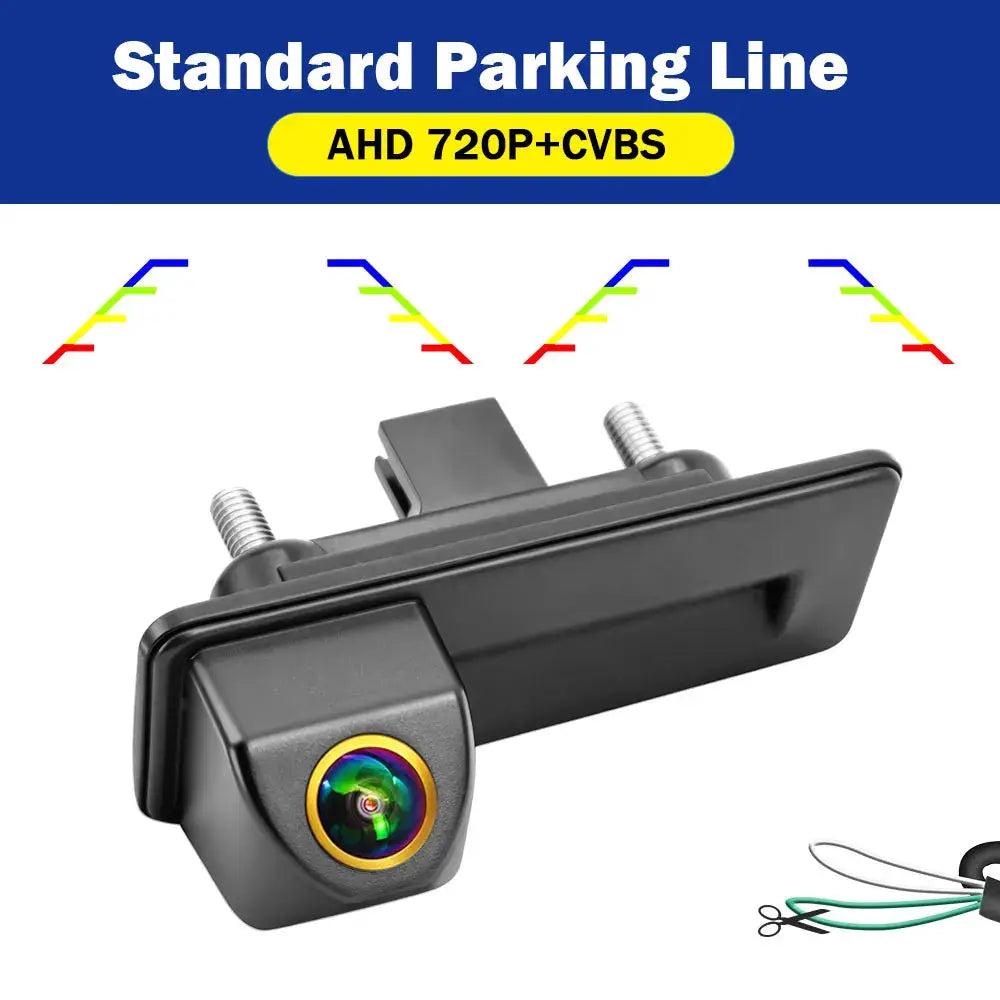 Dynamic Reverse Camera For Skoda Fabia 2012-2015 Audi A1 2012-2016 Trunk Handle Backup Camera 180° Night Vision CVBS Switchable by InterCyprus Trading Ltd