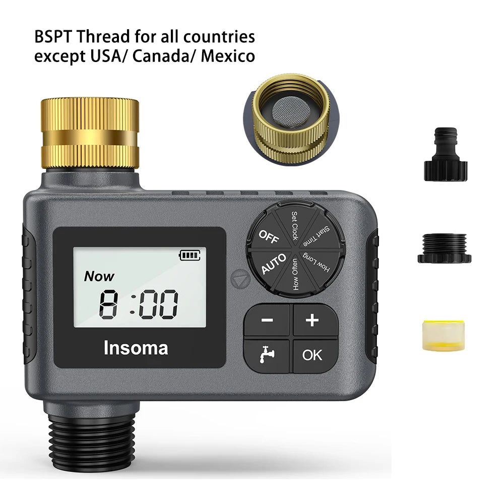 INSOMA SGW05-TT Automatic Water Timer &ndash; IPX5 Weatherproof BSPT type