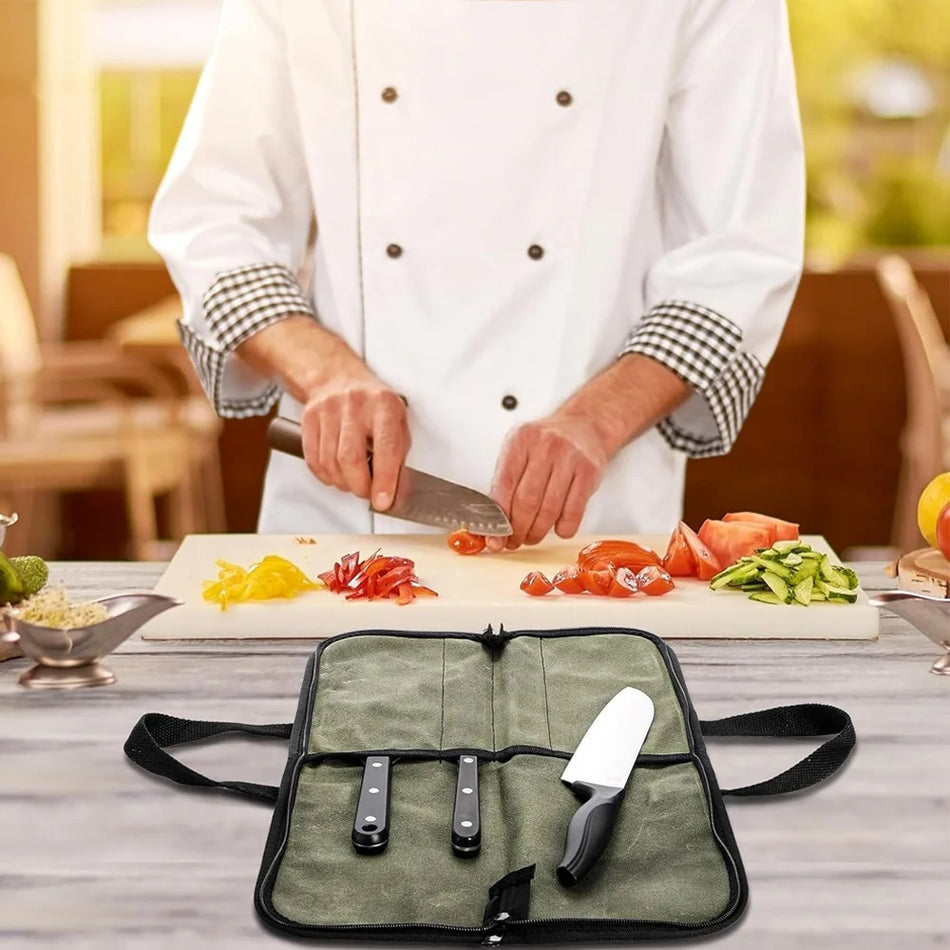 Canvas Outdoor Travel Knife Storage Bag With Zipper